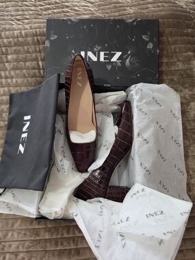 INEZ Shoes in Deep Burgundy